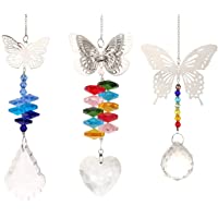 Los mejores  - Colmanda Colgantes de Cristal- 3 Piezas Colgante de Mariposa Diseño de Arcoíris con Cristales Coloridos para Colgar en…